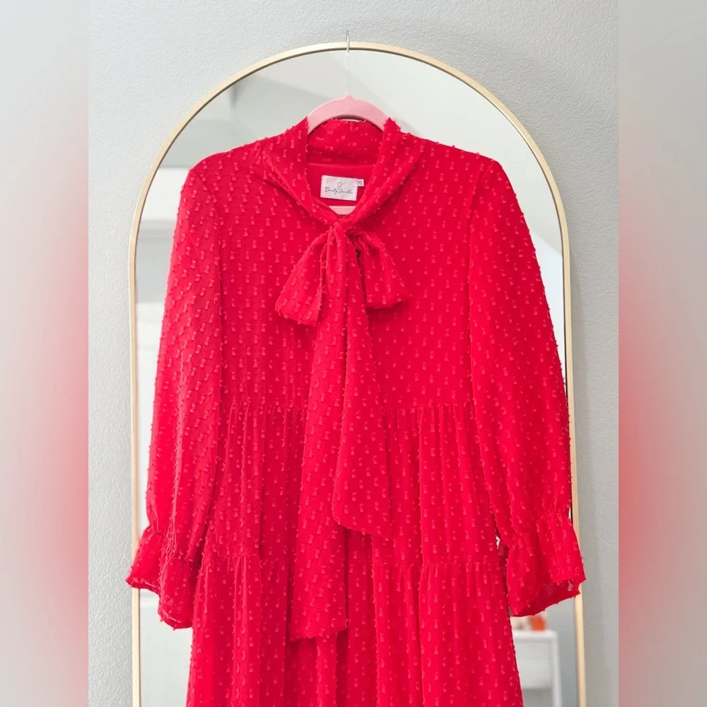 Dainty Jewells Red Long Sleeve Dress - Picture 4 of 10